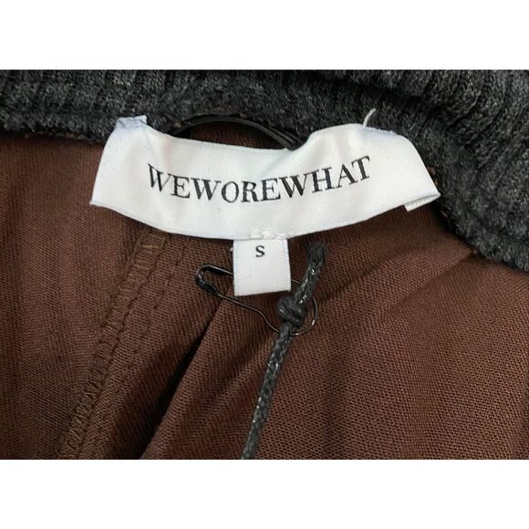 WeWoreWhat Brown Twill Wide Leg Low Rise Pants Trousers Womens Sz S 33” Inseam - Picture 4 of 8